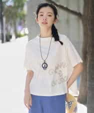 NHKGE55180 GIANNI LO GIUDICE(小さいサイズ)(メゾン ドゥ サンク) [日本製]クールローレル天竺ロゴカットソー ホワイト