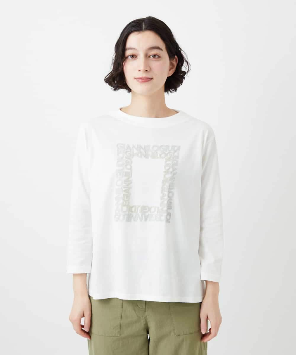 NHKGF34180 GIANNI LO GIUDICE(小さいサイズ)(メゾン ドゥ サンク) [日本製]ハイゲージ天竺カットソー ホワイト