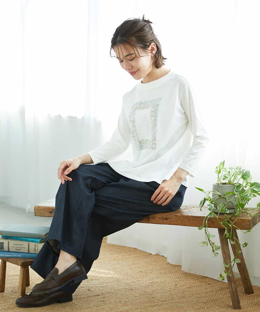 NHKGF34180 GIANNI LO GIUDICE(小さいサイズ)(メゾン ドゥ サンク) [日本製]ハイゲージ天竺カットソー ホワイト