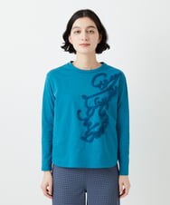 NHKGF35180 GIANNI LO GIUDICE(小さいサイズ)(メゾン ドゥ サンク) [日本製]サイロコンパクトハイゲージ天竺カットソー ブルーグリーン
