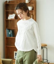 NHKGF35180 GIANNI LO GIUDICE(小さいサイズ)(メゾン ドゥ サンク) [日本製]サイロコンパクトハイゲージ天竺カットソー ブルーグリーン