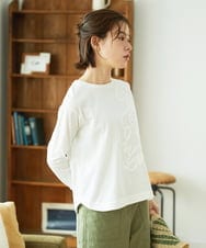 NHKGF35180 GIANNI LO GIUDICE(小さいサイズ)(メゾン ドゥ サンク) [日本製]サイロコンパクトハイゲージ天竺カットソー ホワイト