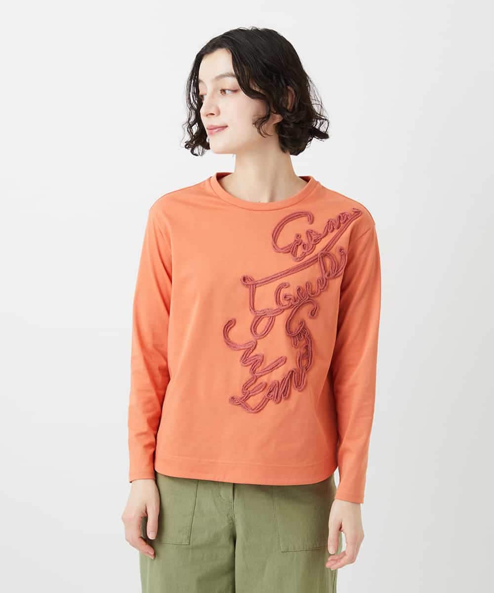 NHKGF35180 GIANNI LO GIUDICE(小さいサイズ)(メゾン ドゥ サンク) [日本製]サイロコンパクトハイゲージ天竺カットソー オレンジ