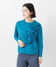 NHKGF35180 GIANNI LO GIUDICE(小さいサイズ)(メゾン ドゥ サンク) [日本製]サイロコンパクトハイゲージ天竺カットソー ブルーグリーン