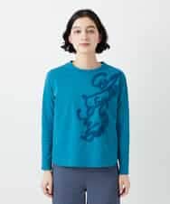 NHKGF35180 GIANNI LO GIUDICE(小さいサイズ)(メゾン ドゥ サンク) [日本製]サイロコンパクトハイゲージ天竺カットソー ブルーグリーン