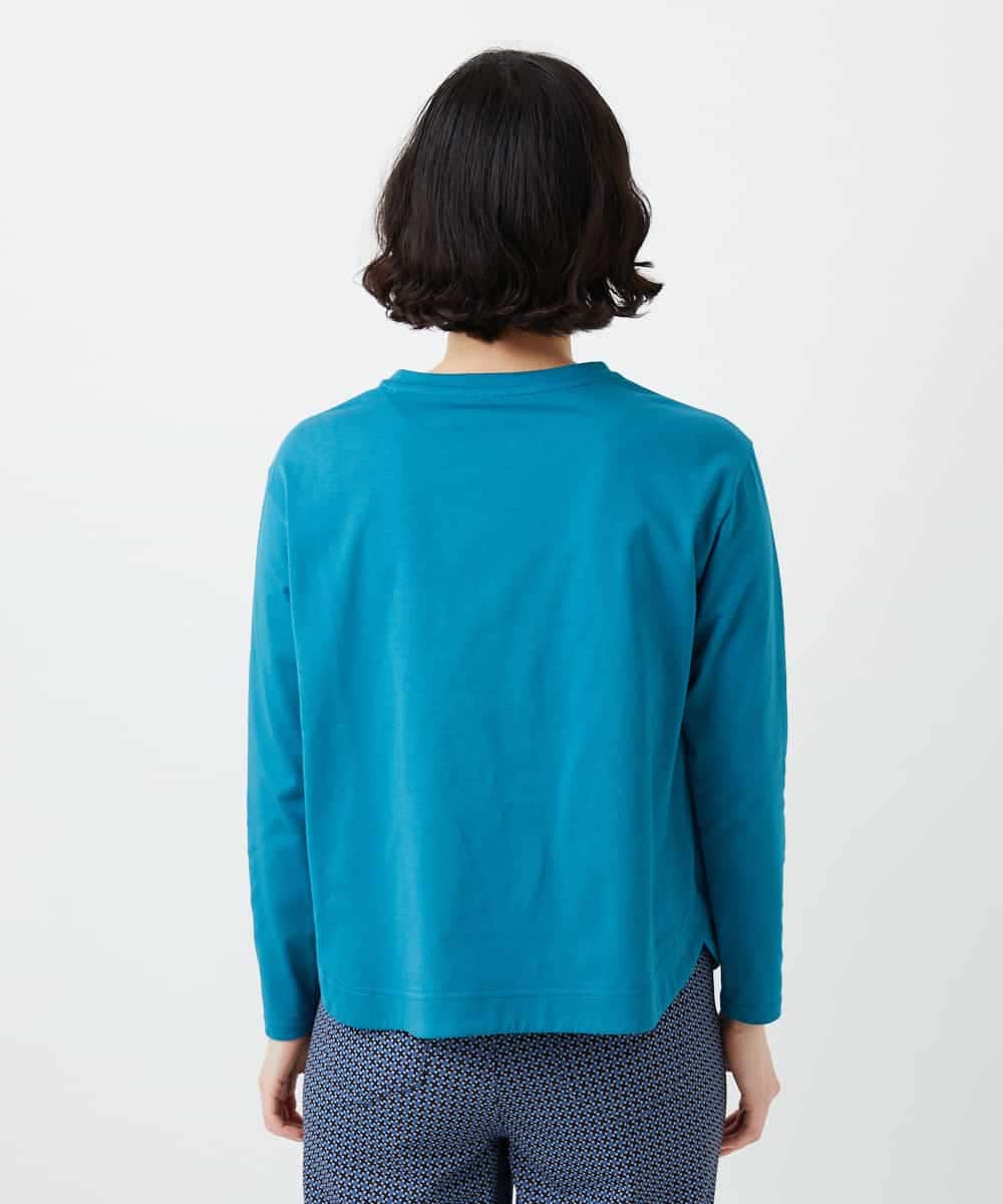 NHKGF35180 GIANNI LO GIUDICE(小さいサイズ)(メゾン ドゥ サンク) [日本製]サイロコンパクトハイゲージ天竺カットソー ブルーグリーン