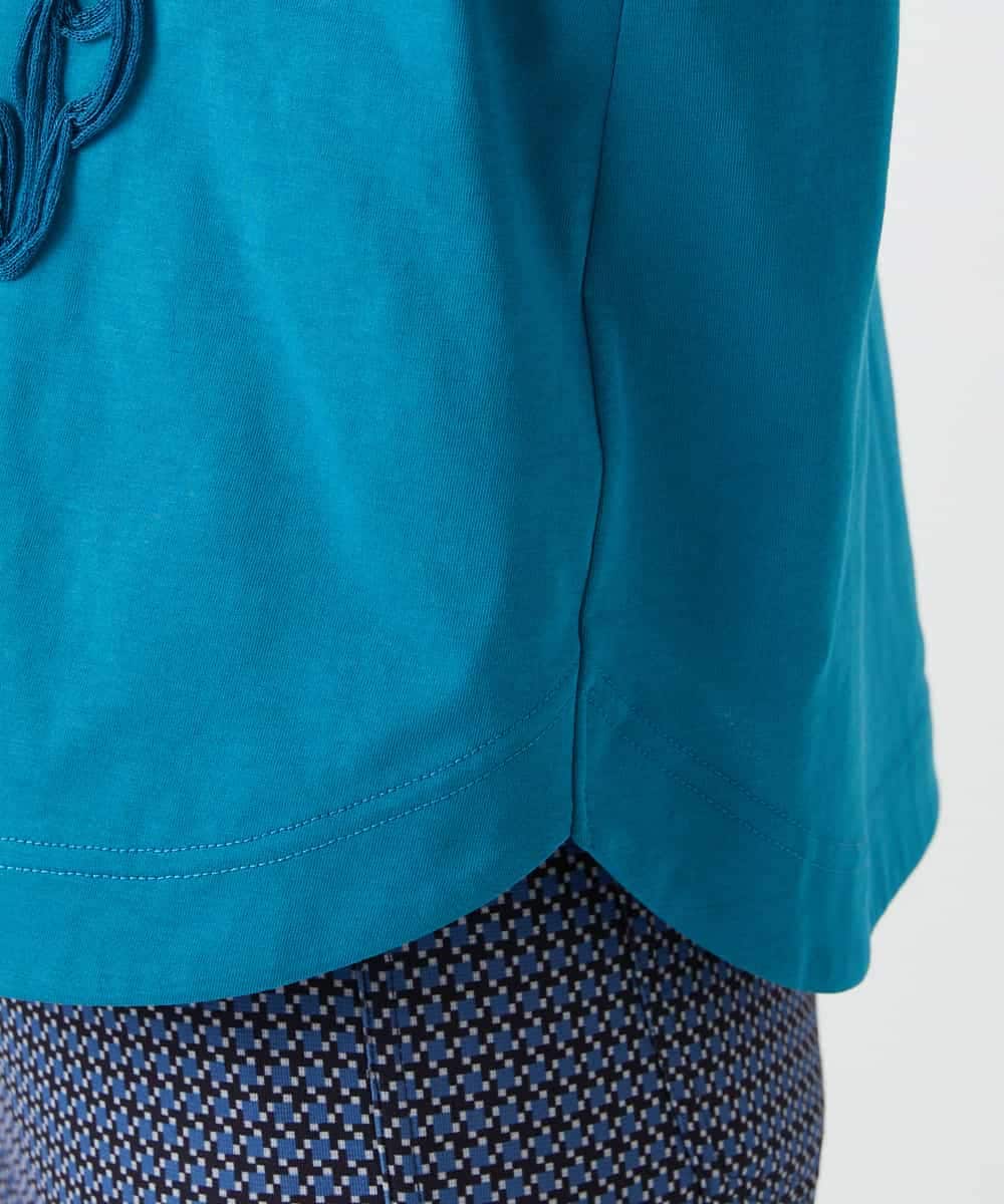 NHKGF35180 GIANNI LO GIUDICE(小さいサイズ)(メゾン ドゥ サンク) [日本製]サイロコンパクトハイゲージ天竺カットソー ブルーグリーン