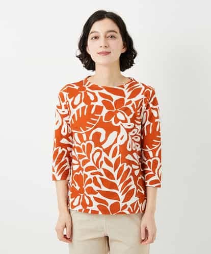 NHKGF49200 GIANNI LO GIUDICE(小さいサイズ) [日本製]ボタニカルフワラープリントカットソー