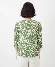 NHKGF49200 GIANNI LO GIUDICE(小さいサイズ)(メゾン ドゥ サンク) [日本製]ボタニカルフワラープリントカットソー グリーン