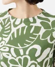 NHKGF49200 GIANNI LO GIUDICE(小さいサイズ)(メゾン ドゥ サンク) [日本製]ボタニカルフワラープリントカットソー グリーン