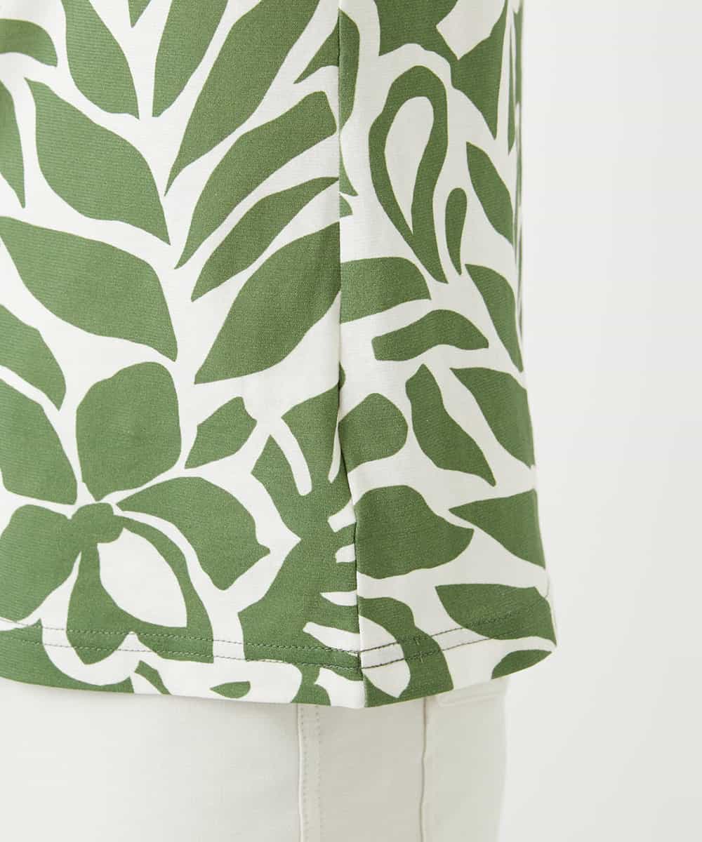 NHKGF49200 GIANNI LO GIUDICE(小さいサイズ)(メゾン ドゥ サンク) [日本製]ボタニカルフワラープリントカットソー グリーン