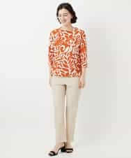 NHKGF49200 GIANNI LO GIUDICE(小さいサイズ)(メゾン ドゥ サンク) [日本製]ボタニカルフワラープリントカットソー グリーン