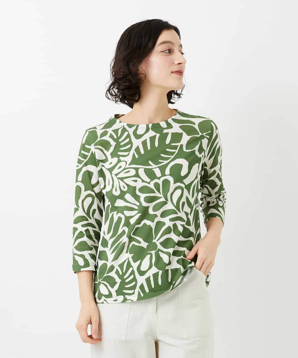 NHKGF49200 GIANNI LO GIUDICE(小さいサイズ) [日本製]ボタニカルフワラープリントカットソー