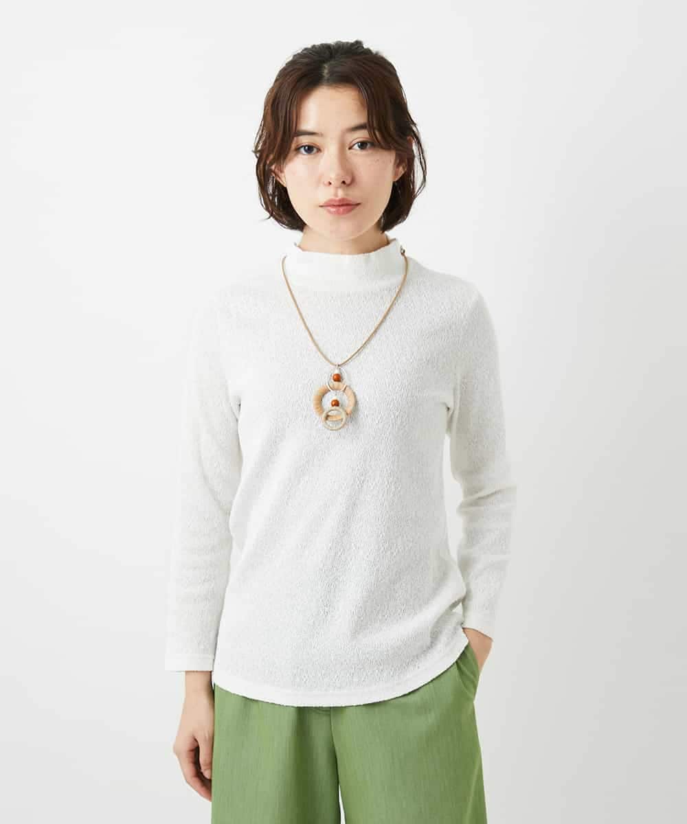 NHKGF80180 GIANNI LO GIUDICE(小さいサイズ)(メゾン ドゥ サンク) メッシュレースハイネックプルオーバー アイボリー