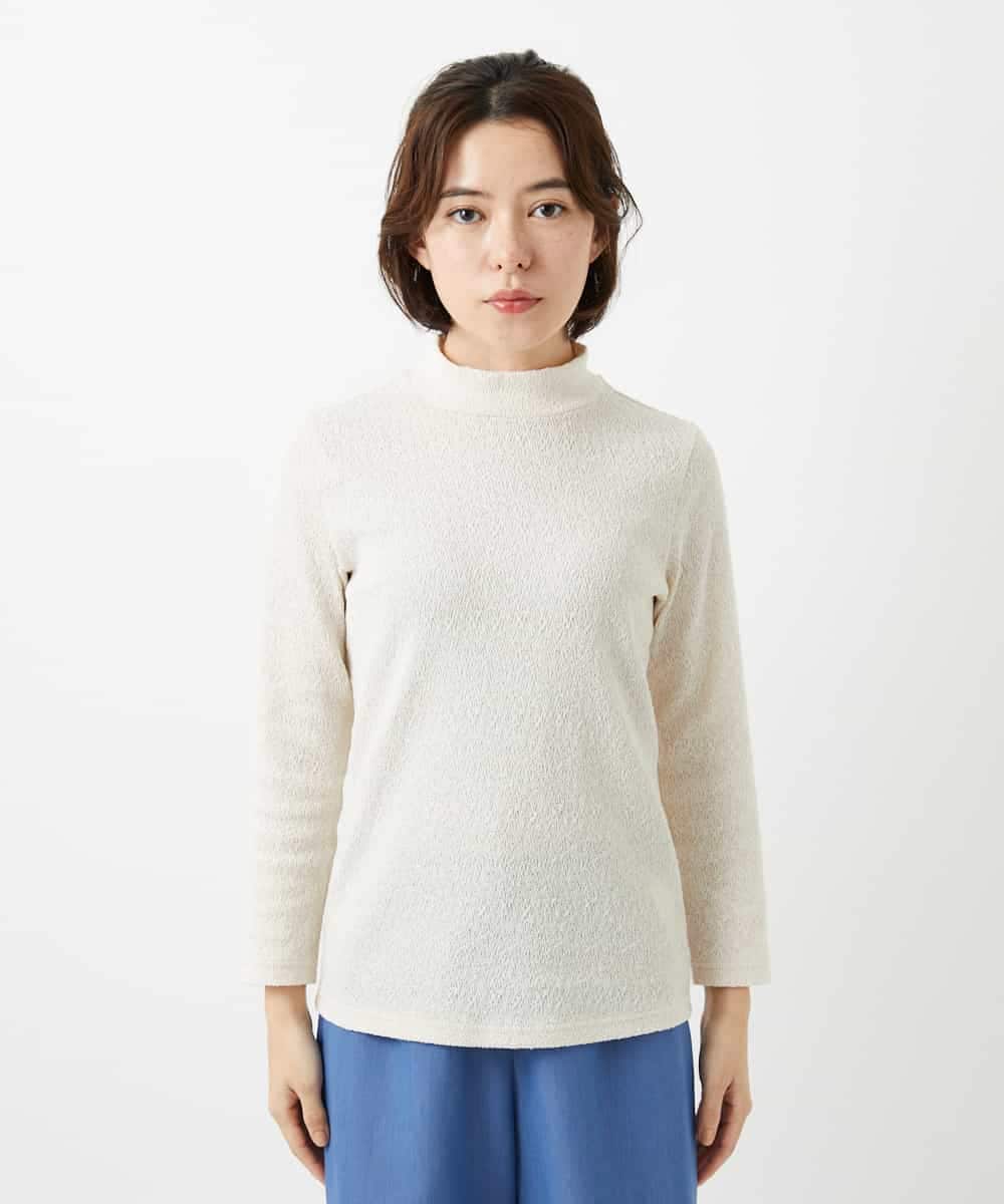 NHKGF80180 GIANNI LO GIUDICE(小さいサイズ)(メゾン ドゥ サンク) メッシュレースハイネックプルオーバー アイボリー