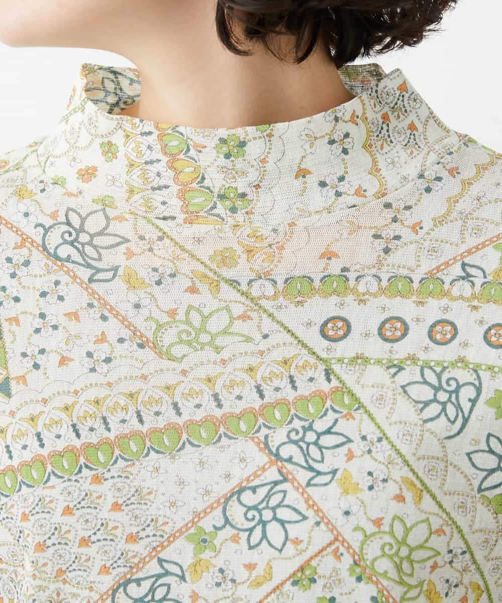 NHKGF85160 GIANNI LO GIUDICE(小さいサイズ)(メゾン ドゥ サンク) エスニック柄プリントハイネックプルオーバー アイボリー