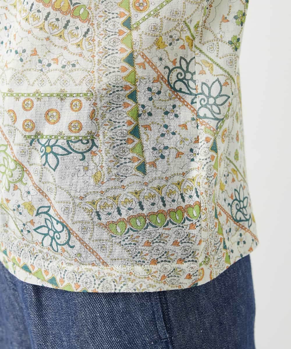 NHKGF85160 GIANNI LO GIUDICE(小さいサイズ)(メゾン ドゥ サンク) エスニック柄プリントハイネックプルオーバー アイボリー