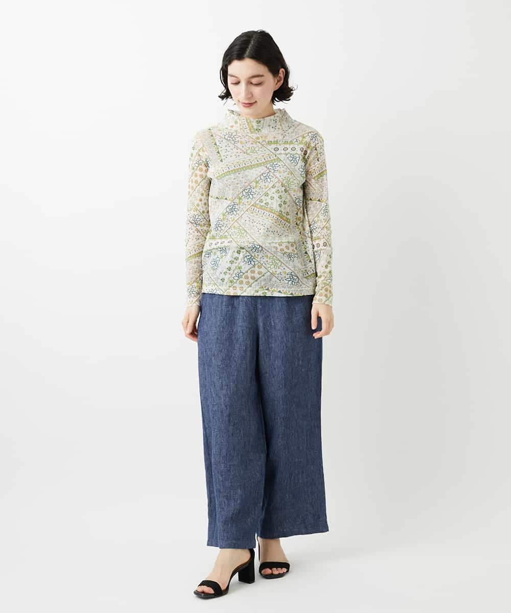 NHKGF85160 GIANNI LO GIUDICE(小さいサイズ)(メゾン ドゥ サンク) エスニック柄プリントハイネックプルオーバー アイボリー