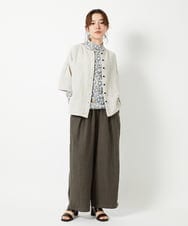 NHKGF86180 GIANNI LO GIUDICE(小さいサイズ)(メゾン ドゥ サンク) フラワーリーフプリントハイネックカットソー パープル系
