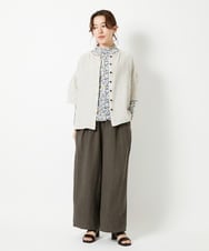 NHKGF86180 GIANNI LO GIUDICE(小さいサイズ)(メゾン ドゥ サンク) フラワーリーフプリントハイネックカットソー パープル系