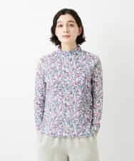 NHKGF86180 GIANNI LO GIUDICE(小さいサイズ)(メゾン ドゥ サンク) フラワーリーフプリントハイネックカットソー パープル系