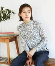 NHKGF86180 GIANNI LO GIUDICE(小さいサイズ)(メゾン ドゥ サンク) フラワーリーフプリントハイネックカットソー パープル系