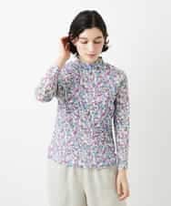 NHKGF86180 GIANNI LO GIUDICE(小さいサイズ)(メゾン ドゥ サンク) フラワーリーフプリントハイネックカットソー パープル系