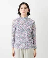 NHKGF86180 GIANNI LO GIUDICE(小さいサイズ)(メゾン ドゥ サンク) フラワーリーフプリントハイネックカットソー パープル系