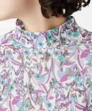 NHKGF86180 GIANNI LO GIUDICE(小さいサイズ)(メゾン ドゥ サンク) フラワーリーフプリントハイネックカットソー パープル系