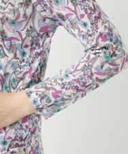 NHKGF86180 GIANNI LO GIUDICE(小さいサイズ)(メゾン ドゥ サンク) フラワーリーフプリントハイネックカットソー パープル系