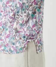 NHKGF86180 GIANNI LO GIUDICE(小さいサイズ)(メゾン ドゥ サンク) フラワーリーフプリントハイネックカットソー パープル系