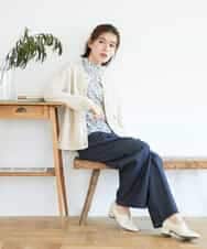 NHKGF86180 GIANNI LO GIUDICE(小さいサイズ)(メゾン ドゥ サンク) フラワーリーフプリントハイネックカットソー パープル系