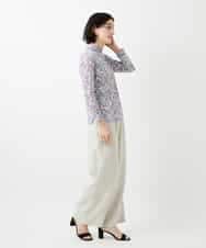 NHKGF86180 GIANNI LO GIUDICE(小さいサイズ)(メゾン ドゥ サンク) フラワーリーフプリントハイネックカットソー パープル系