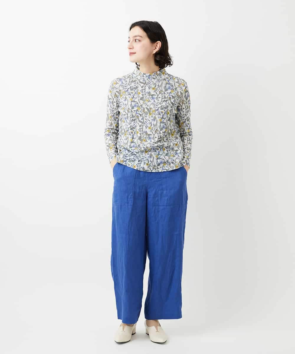 NHKGF86180 GIANNI LO GIUDICE(小さいサイズ)(メゾン ドゥ サンク) フラワーリーフプリントハイネックカットソー パープル系