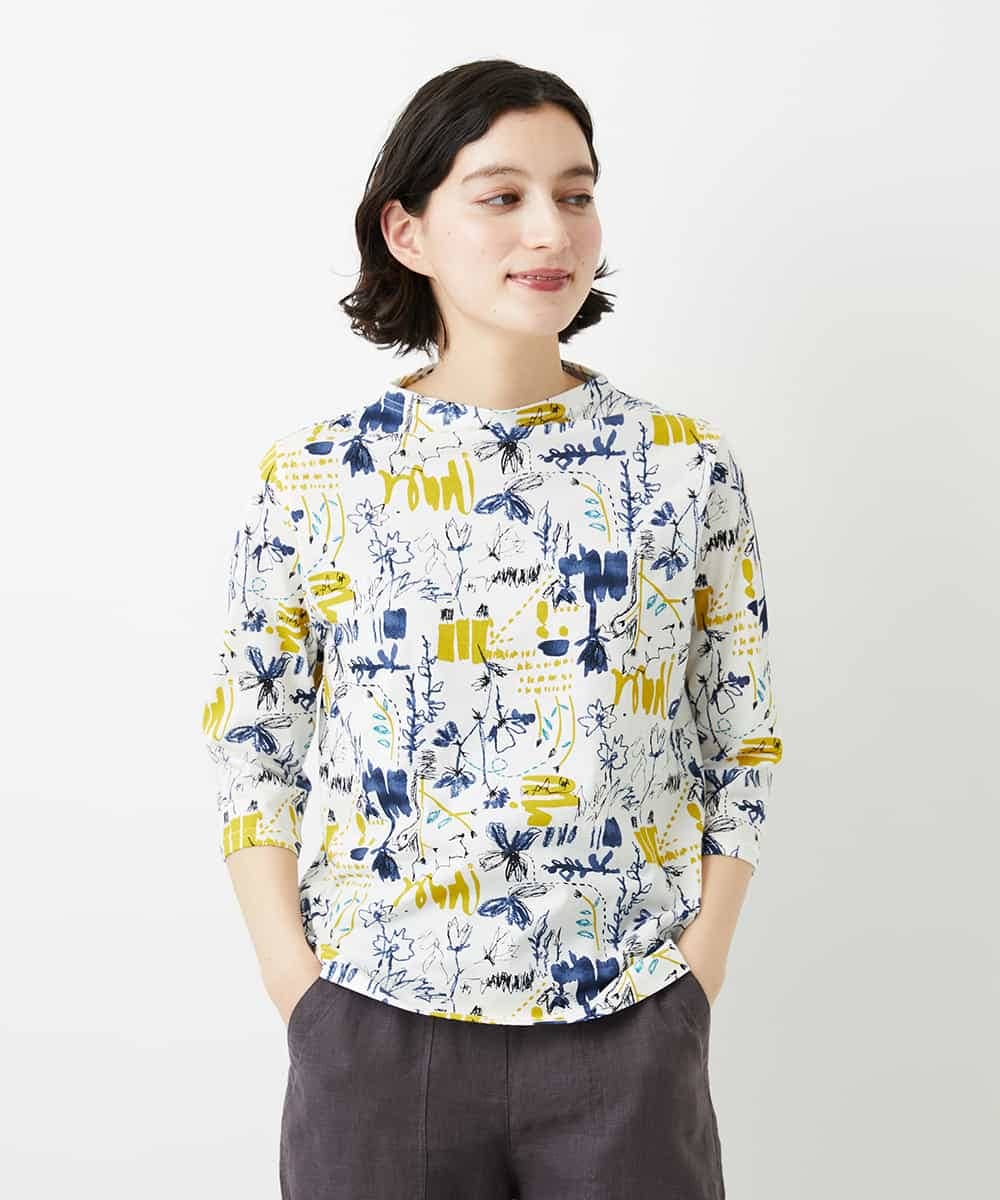 NHKGF87150 GIANNI LO GIUDICE(小さいサイズ)(メゾン ドゥ サンク) アート柄プリントプルオーバー ベージュ系