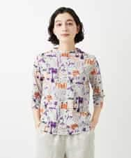 NHKGF87150 GIANNI LO GIUDICE(小さいサイズ)(メゾン ドゥ サンク) アート柄プリントプルオーバー ベージュ系