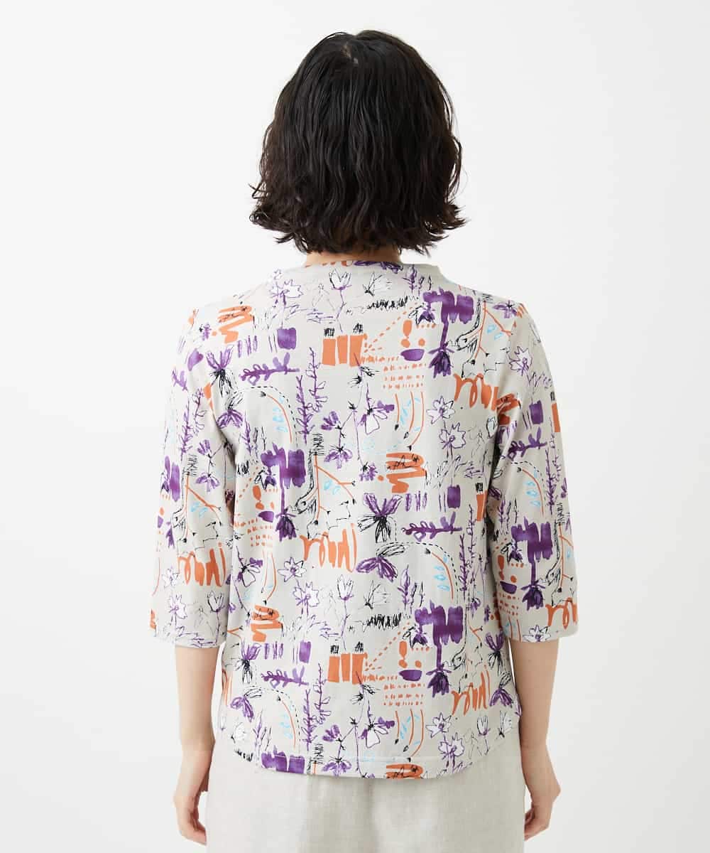 NHKGF87150 GIANNI LO GIUDICE(小さいサイズ)(メゾン ドゥ サンク) アート柄プリントプルオーバー ベージュ系