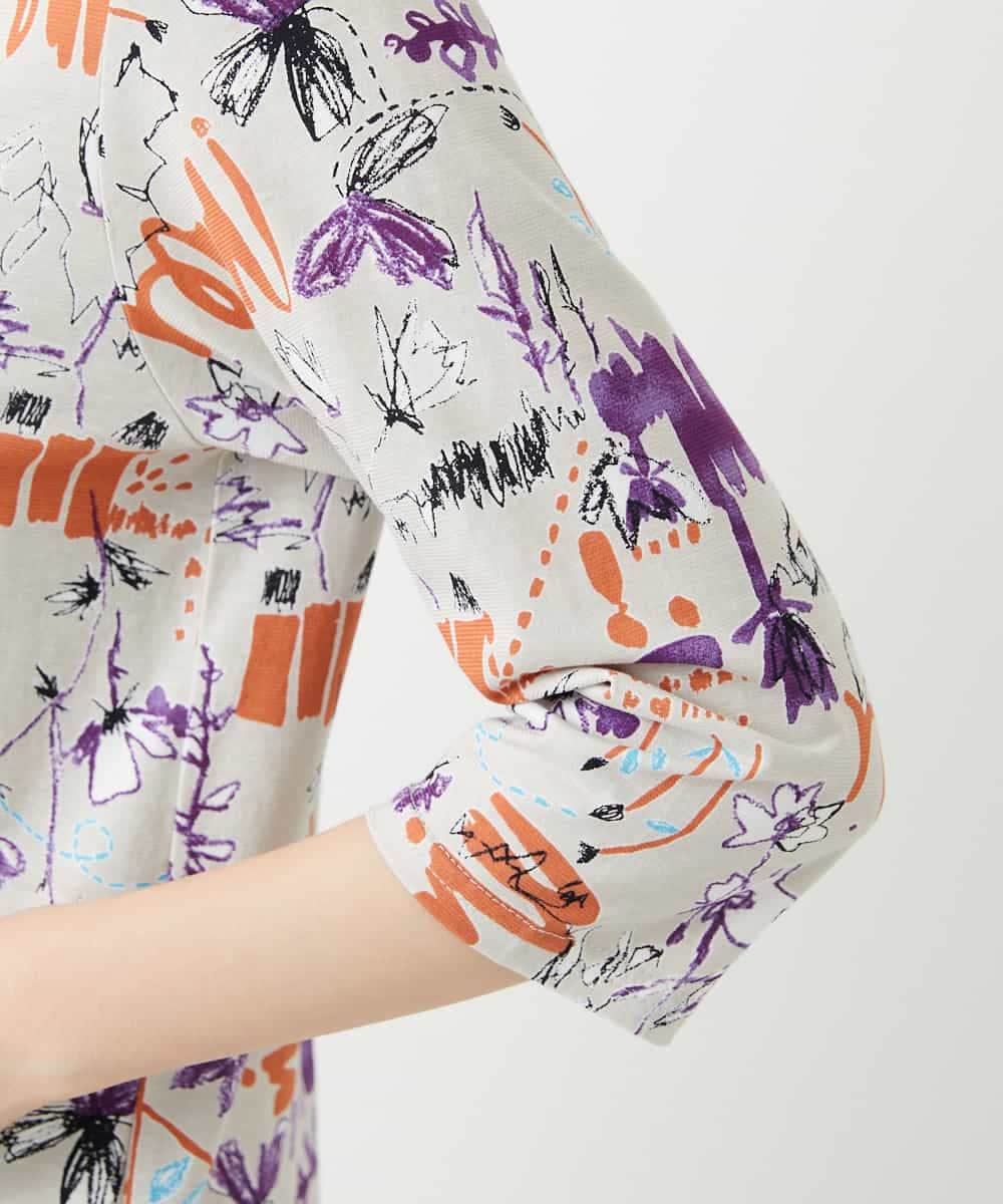 NHKGF87150 GIANNI LO GIUDICE(小さいサイズ)(メゾン ドゥ サンク) アート柄プリントプルオーバー ベージュ系