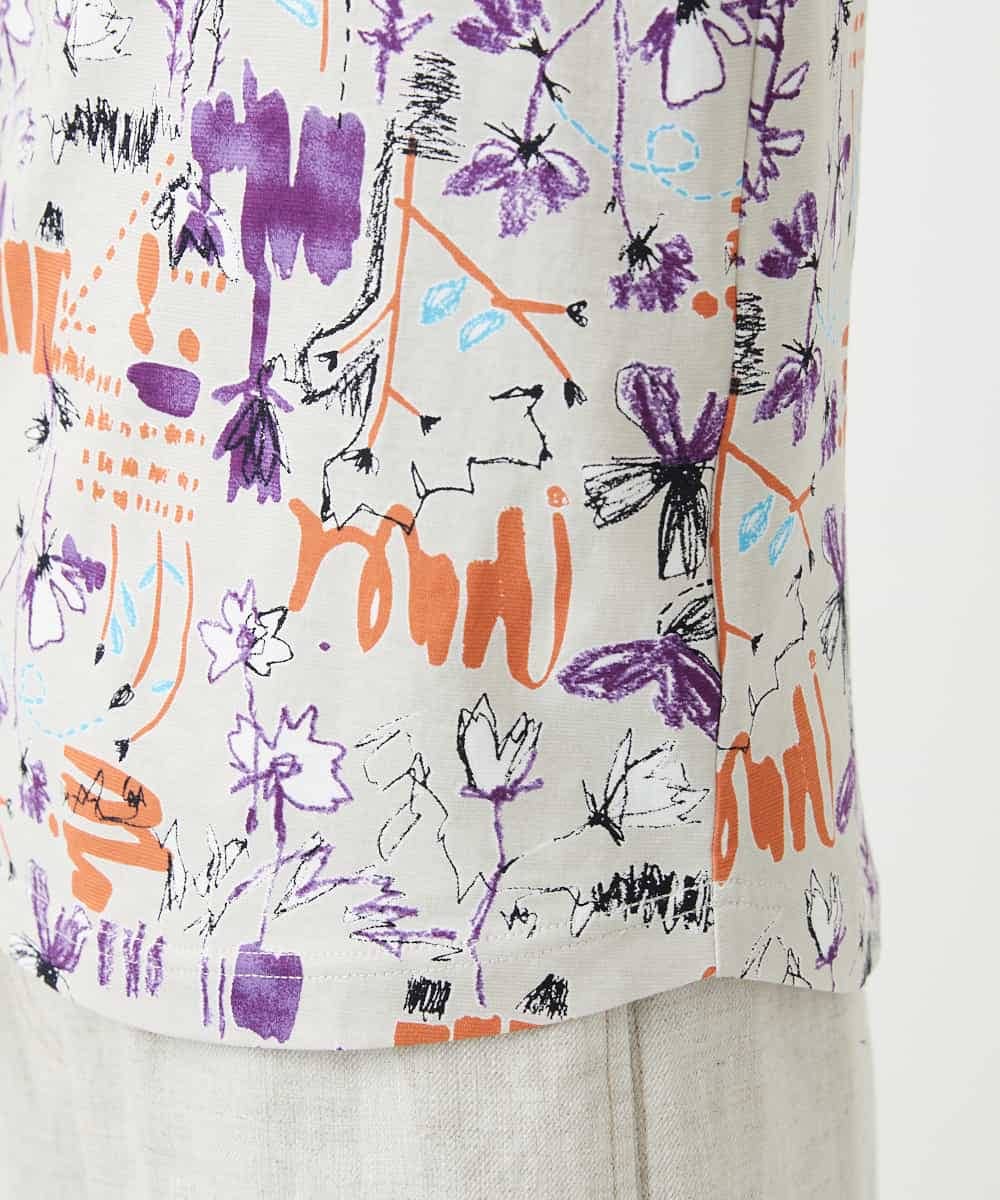 NHKGF87150 GIANNI LO GIUDICE(小さいサイズ)(メゾン ドゥ サンク) アート柄プリントプルオーバー ベージュ系