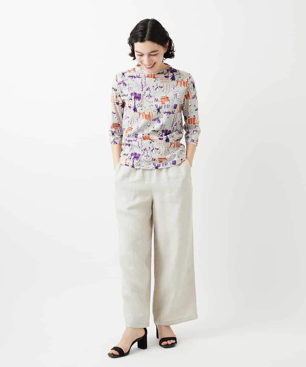 NHKGF87150 GIANNI LO GIUDICE(小さいサイズ)(メゾン ドゥ サンク) アート柄プリントプルオーバー ベージュ系