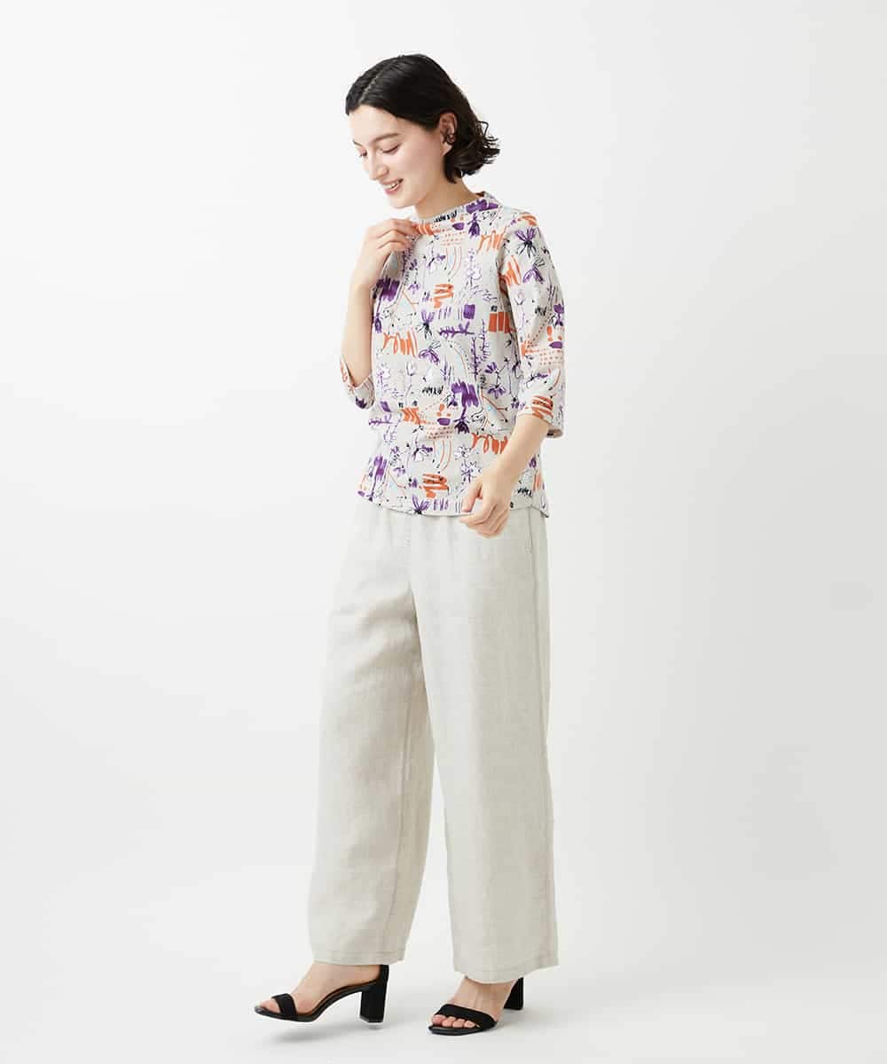 NHKGF87150 GIANNI LO GIUDICE(小さいサイズ)(メゾン ドゥ サンク) アート柄プリントプルオーバー ベージュ系