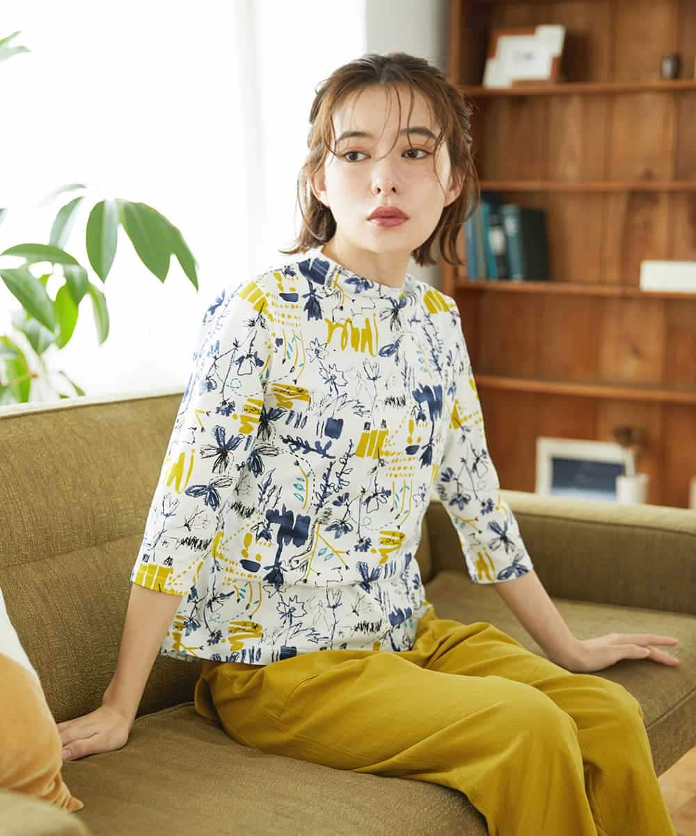 NHKGF87150 GIANNI LO GIUDICE(小さいサイズ)(メゾン ドゥ サンク) アート柄プリントプルオーバー ホワイト系