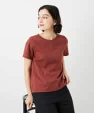 NHKGF94100 GIANNI LO GIUDICE(小さいサイズ)(メゾン ドゥ サンク) コットンロゴ刺繍Tシャツ レッドブラウン