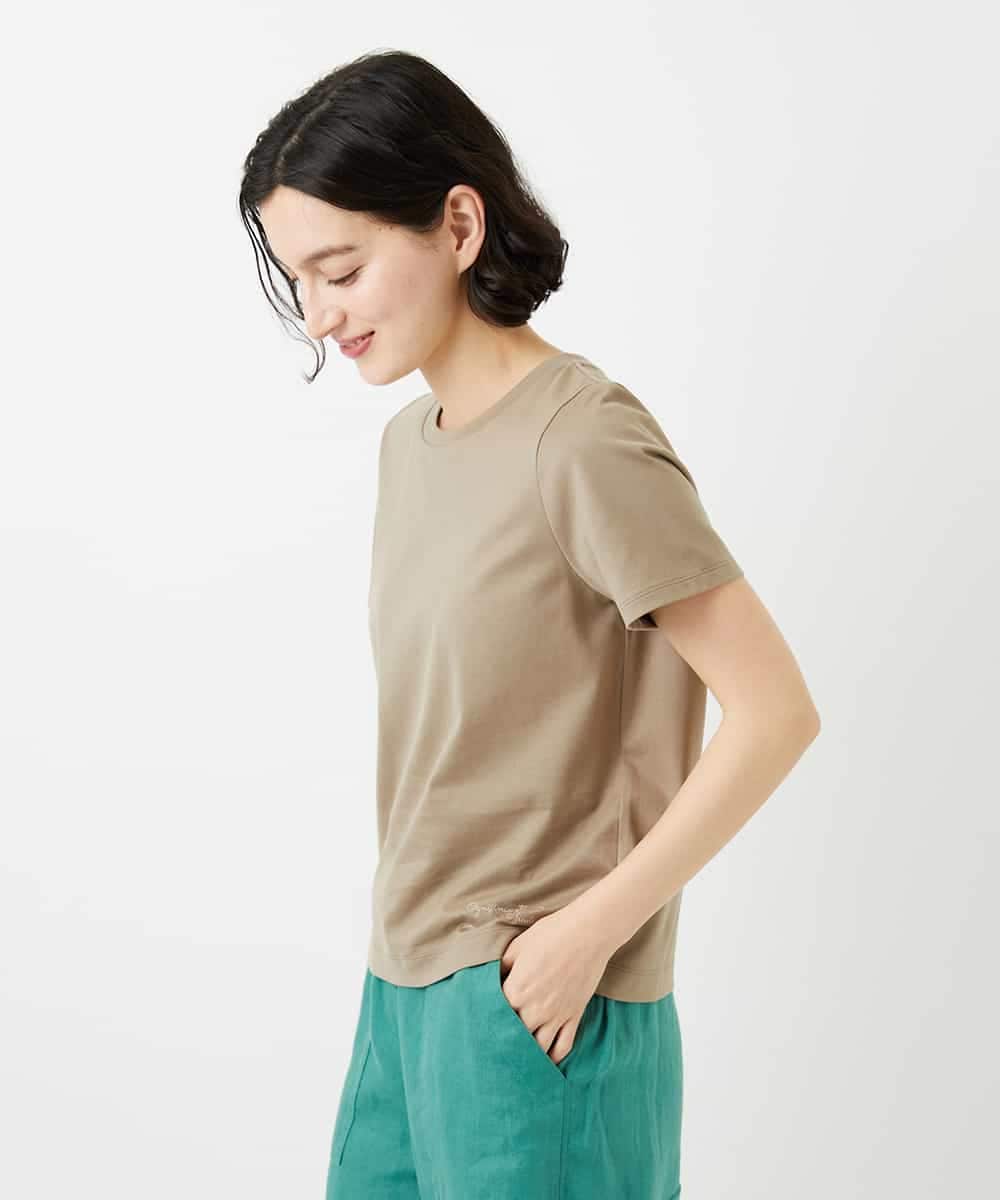 NHKGF94100 GIANNI LO GIUDICE(小さいサイズ)(メゾン ドゥ サンク) コットンロゴ刺繍Tシャツ ホワイト