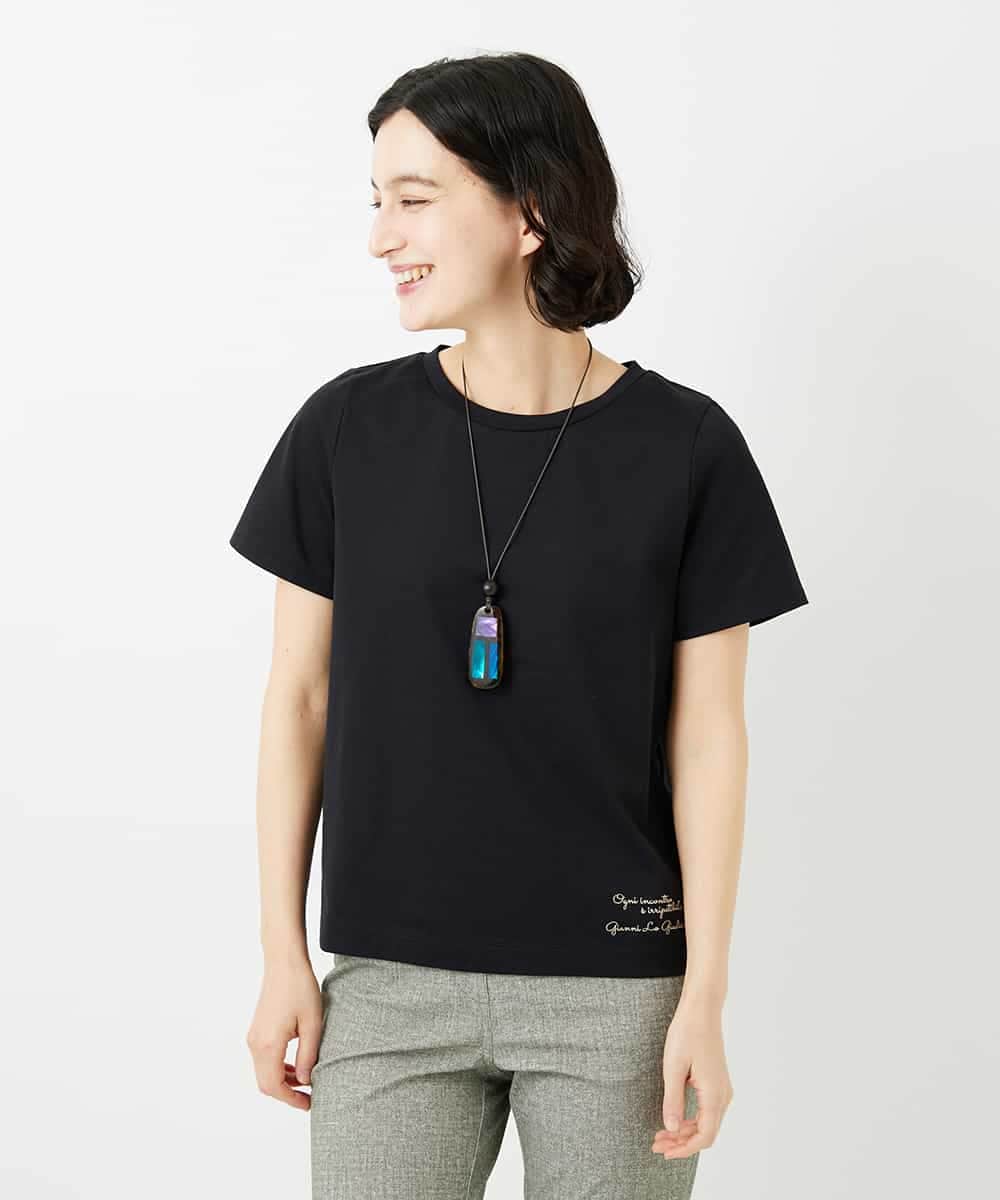 NHKGF94100 GIANNI LO GIUDICE(小さいサイズ)(メゾン ドゥ サンク) コットンロゴ刺繍Tシャツ ホワイト