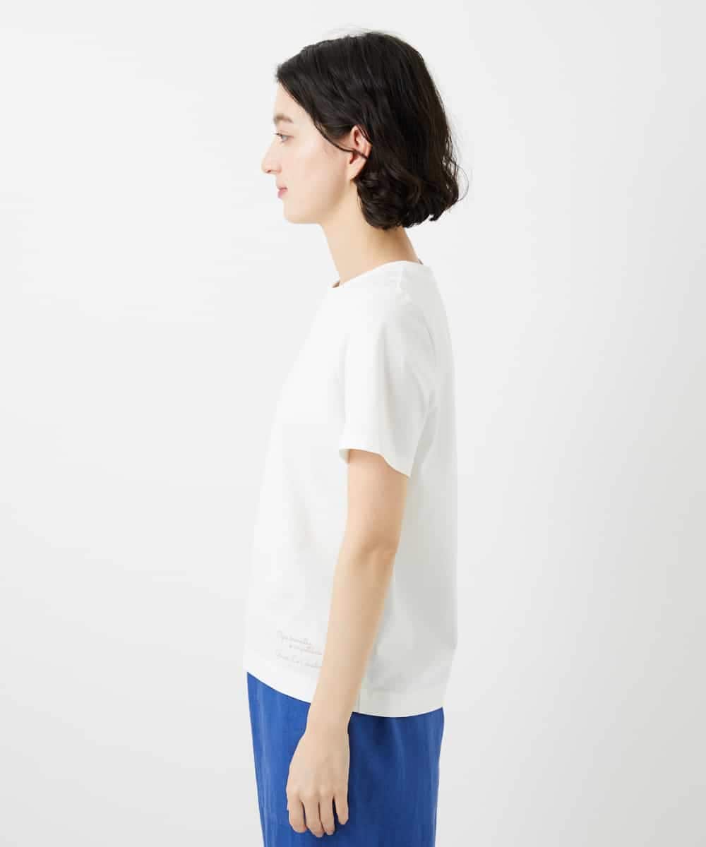 NHKGF94100 GIANNI LO GIUDICE(小さいサイズ)(メゾン ドゥ サンク) コットンロゴ刺繍Tシャツ ホワイト