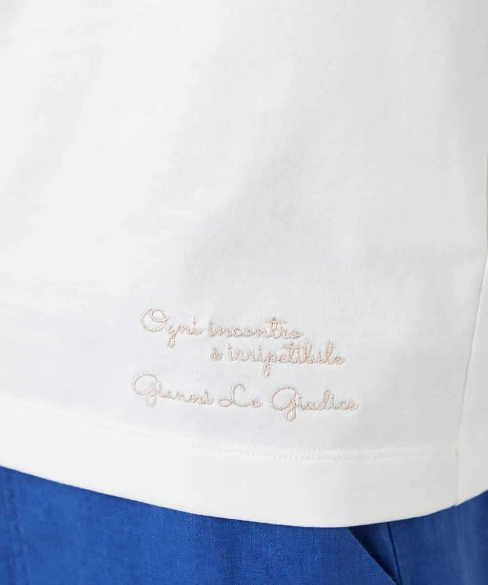 NHKGF94100 GIANNI LO GIUDICE(小さいサイズ)(メゾン ドゥ サンク) コットンロゴ刺繍Tシャツ ホワイト