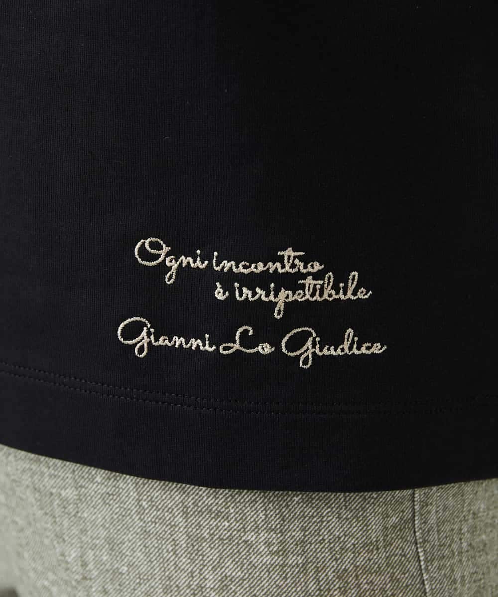NHKGF94100 GIANNI LO GIUDICE(小さいサイズ)(メゾン ドゥ サンク) コットンロゴ刺繍Tシャツ ホワイト