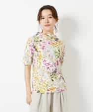NHKGF96150 GIANNI LO GIUDICE(小さいサイズ)(メゾン ドゥ サンク) 水彩フラワープリントTシャツ ピンク