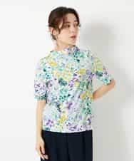 NHKGF96150 GIANNI LO GIUDICE(小さいサイズ)(メゾン ドゥ サンク) 水彩フラワープリントTシャツ ラベンダー